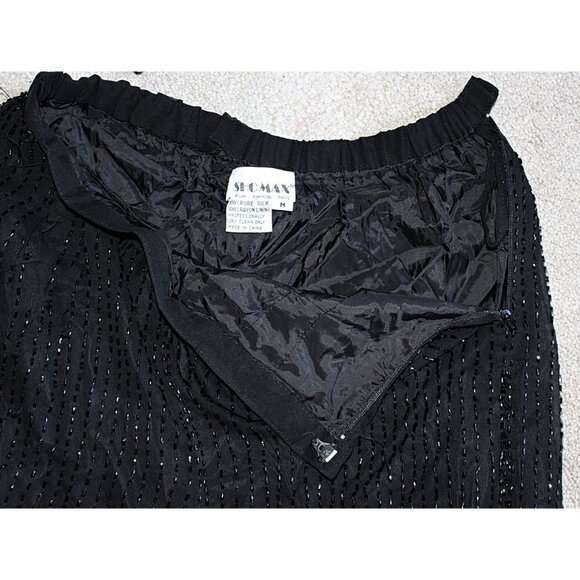 Vintage Glam Rock Beaded (Sequin) Silk Channel Pants - David Bowie Style, M - Picture 4 of 12